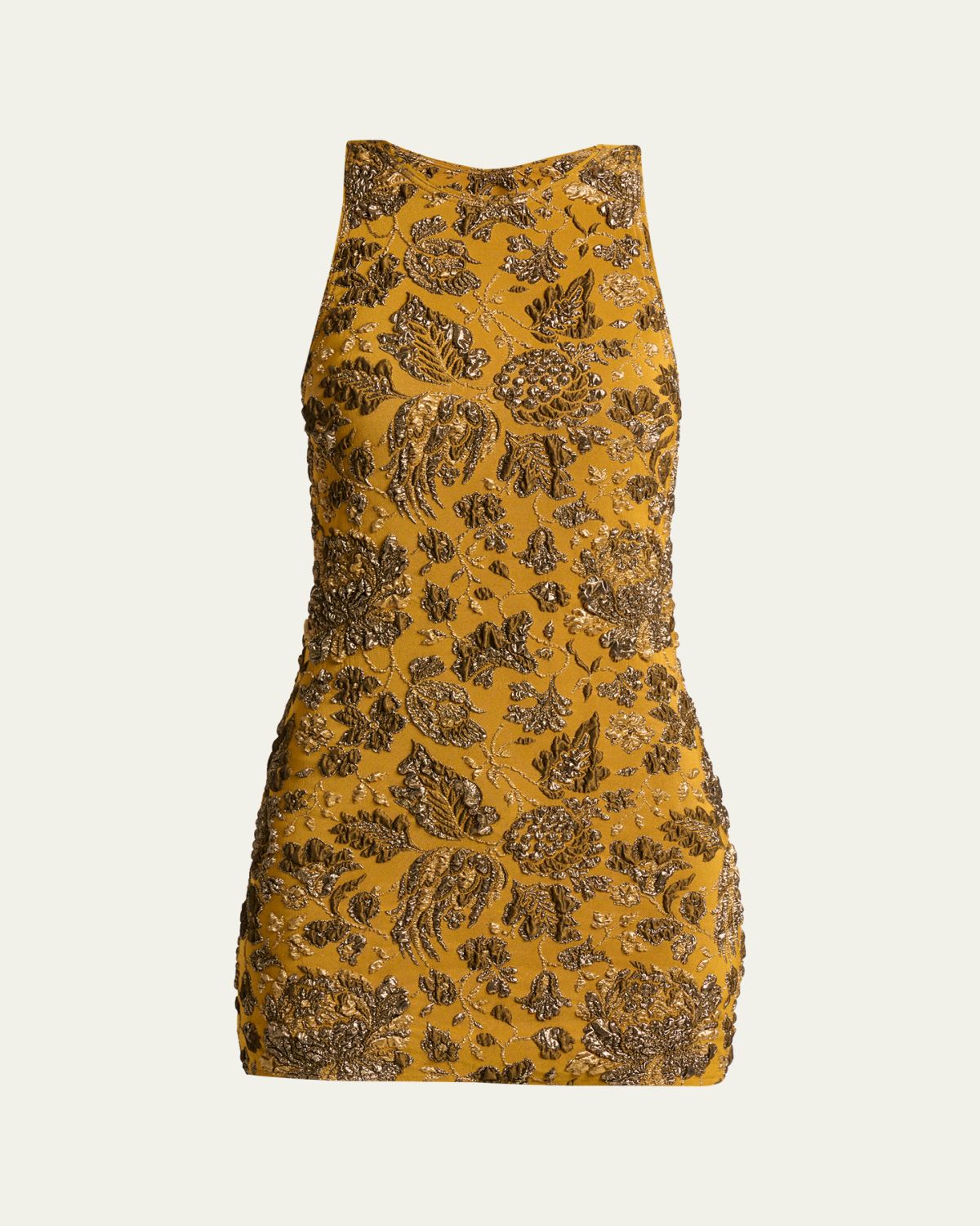 Saint Laurent Stretch Brocade Cross-Back Mini Dress | Thumbnail 6