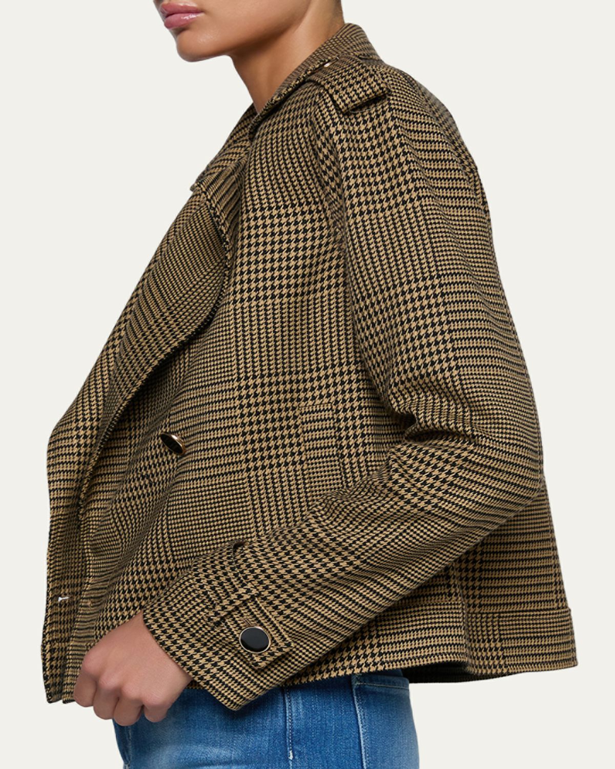 L'Agence Xoey Houndstooth Cropped Trench Coat | Thumbnail 5 L'Agence Xoey Houndstooth Cropped Trench Coat | Thumbnail 5