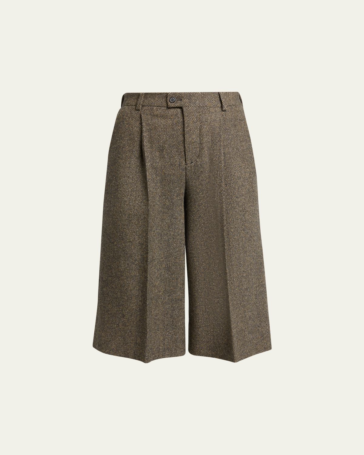 Saint Laurent Herringbone Wool Culotte Shorts | Thumbnail 6 Saint Laurent Herringbone Wool Culotte Shorts | Thumbnail 6