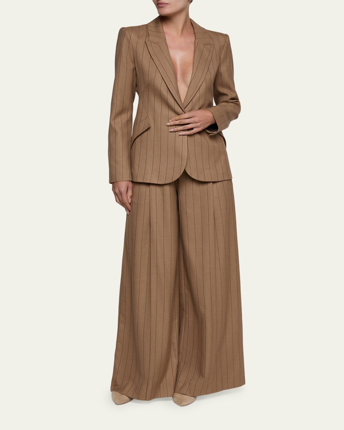 L'Agence Chamberlain Pinstriped Single-Breasted Blazer | Thumbnail 2