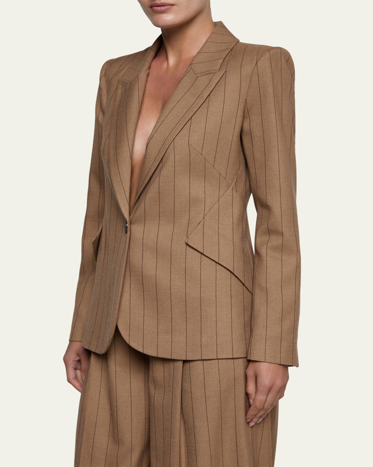 L'Agence Chamberlain Pinstriped Single-Breasted Blazer | Thumbnail 5