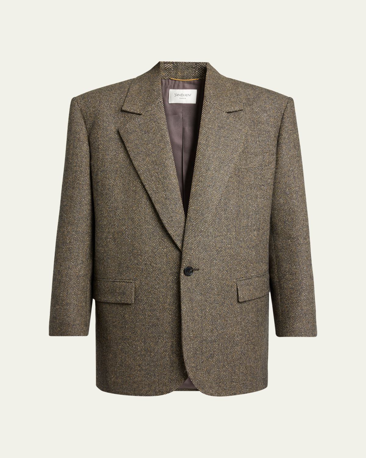 Saint Laurent Herringbone Wool Single-Breasted Jacket | Thumbnail 6 Saint Laurent Herringbone Wool Single-Breasted Jacket | Thumbnail 6