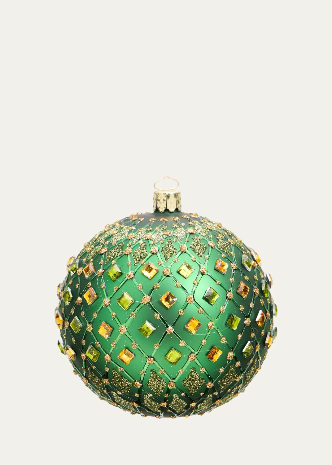 Rhinestone-Embellished Glass Ornament Rhinestone-Embellished Glass Ornament