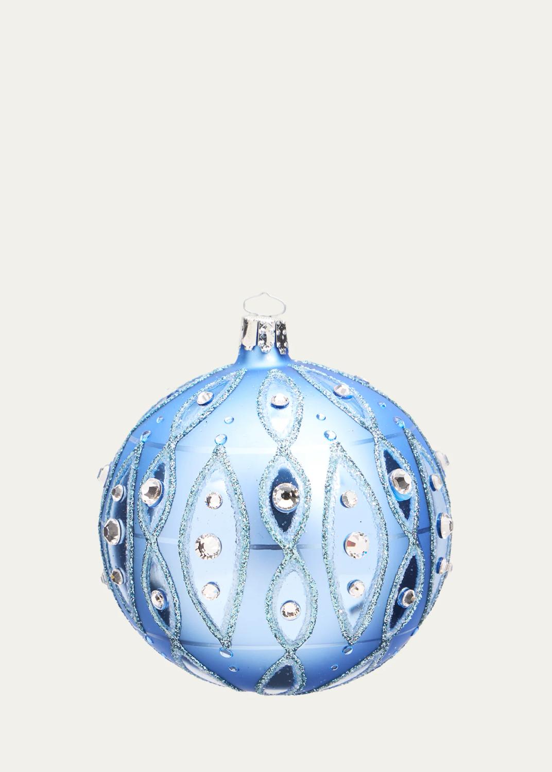 Rhinestone Blue Ball Christmas Ornament Rhinestone Blue Ball Christmas Ornament