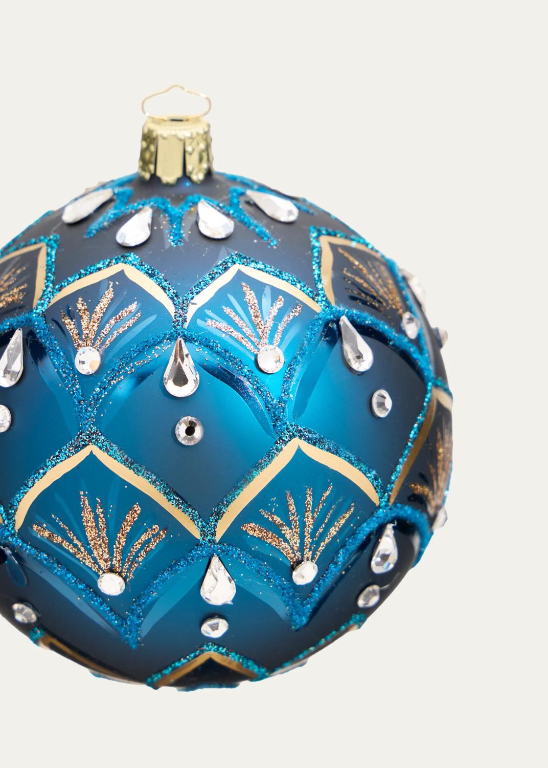 Bergdorf Goodman Art Deco Blue Christmas Ornament | Thumbnail 2