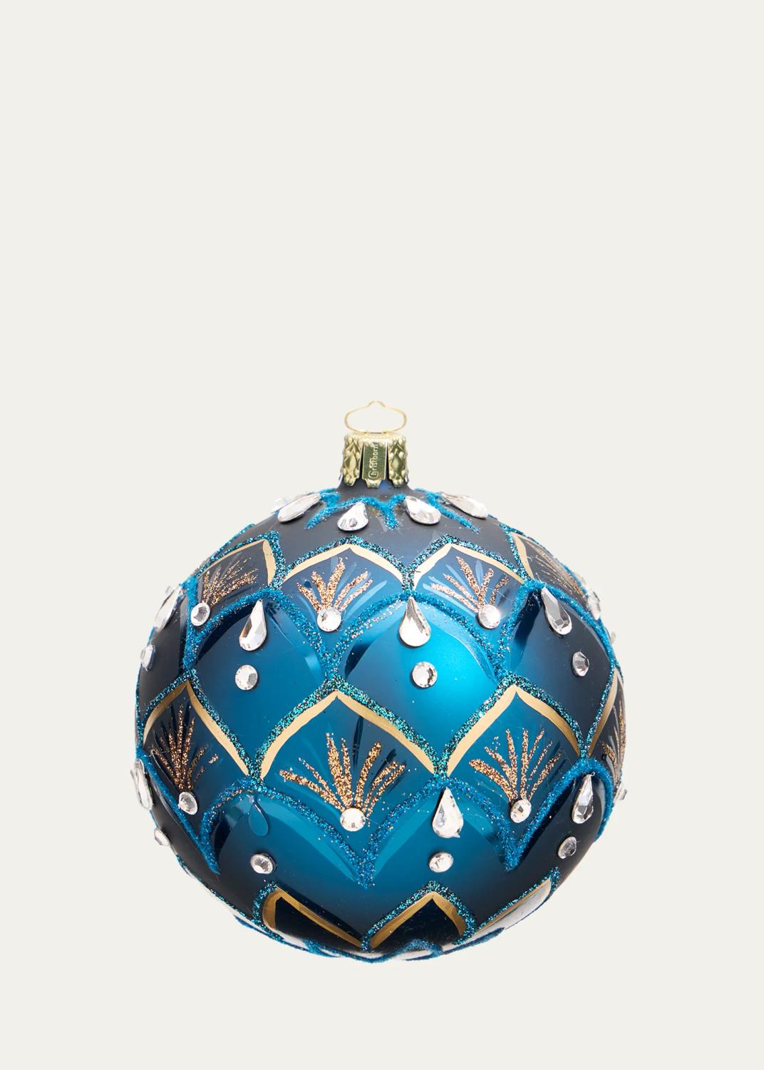 Art Deco Blue Christmas Ornament Art Deco Blue Christmas Ornament