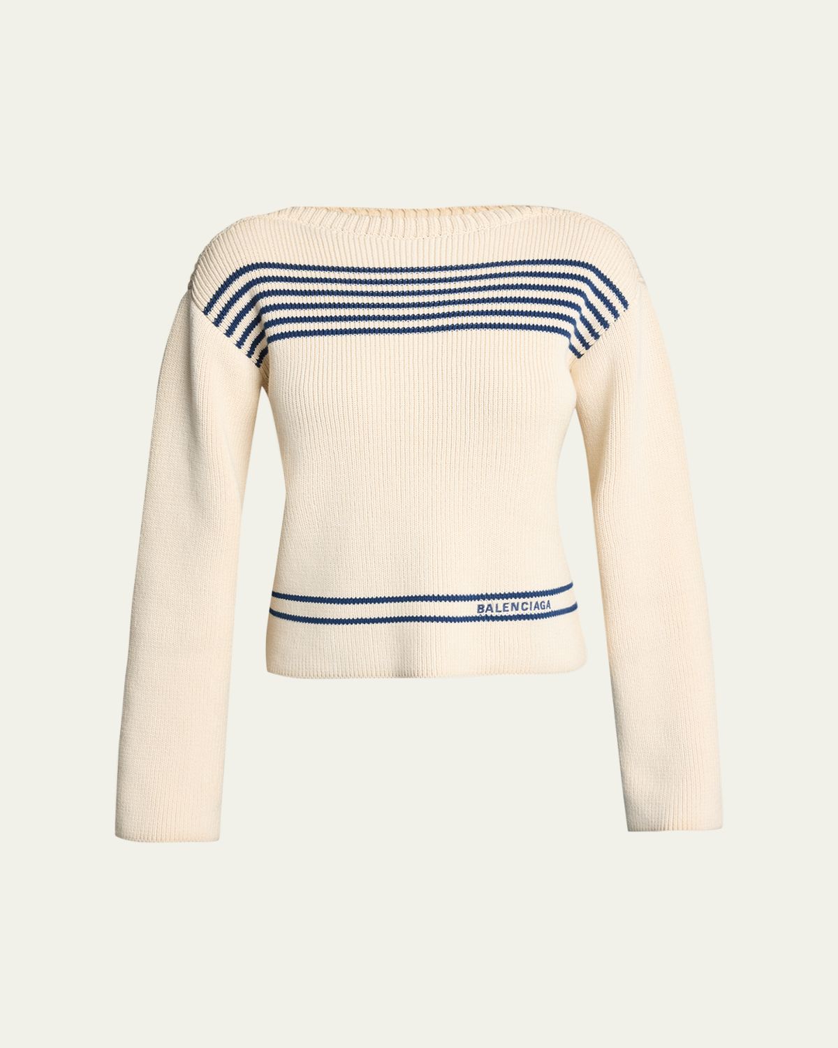 Balenciaga Mariniere Striped Cotton Knit Boat-Neck Sweater | Thumbnail 6 Balenciaga Mariniere Striped Cotton Knit Boat-Neck Sweater | Thumbnail 6