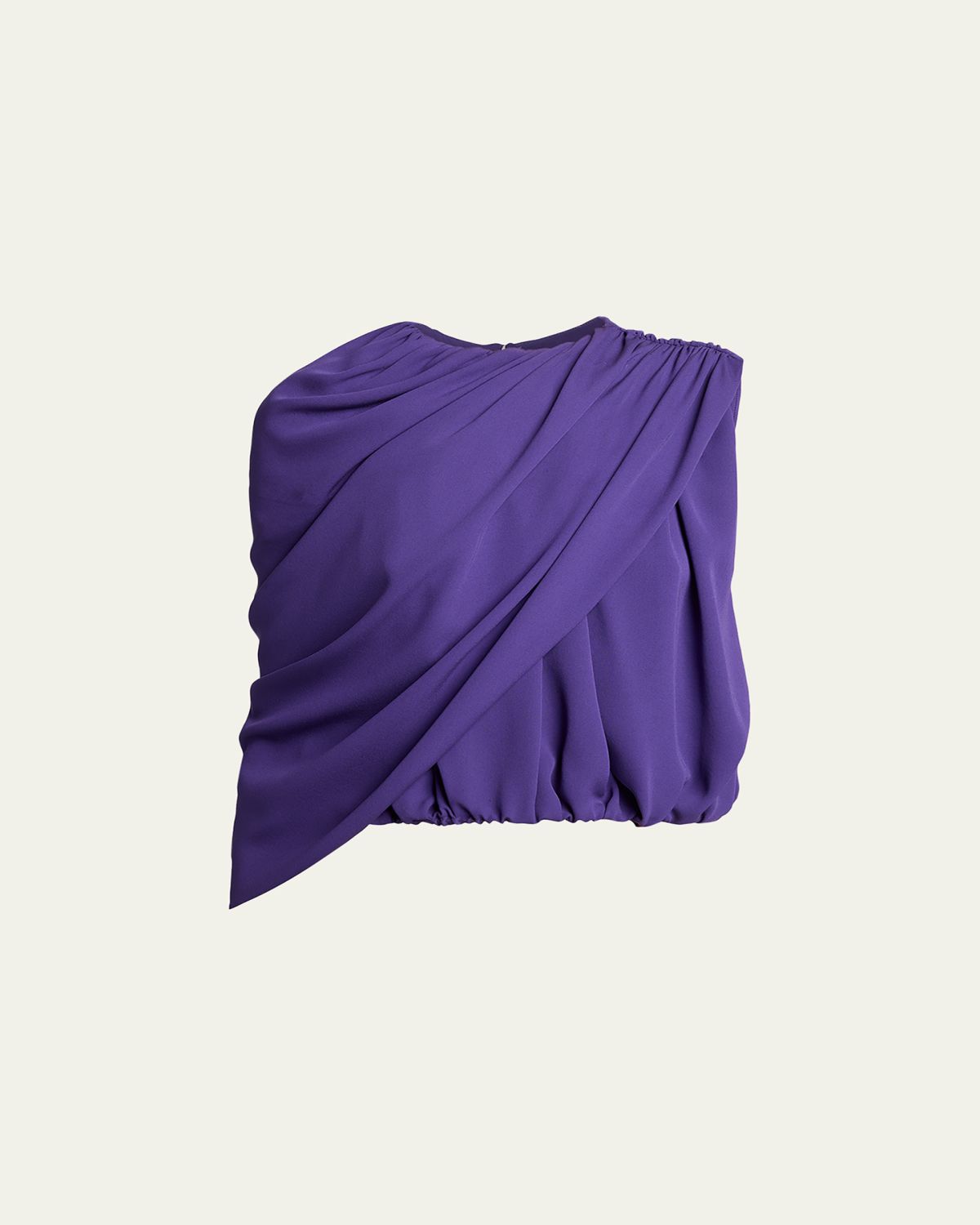 Balenciaga Asymmetric Draped Silk Cady Crop Top | Thumbnail 6