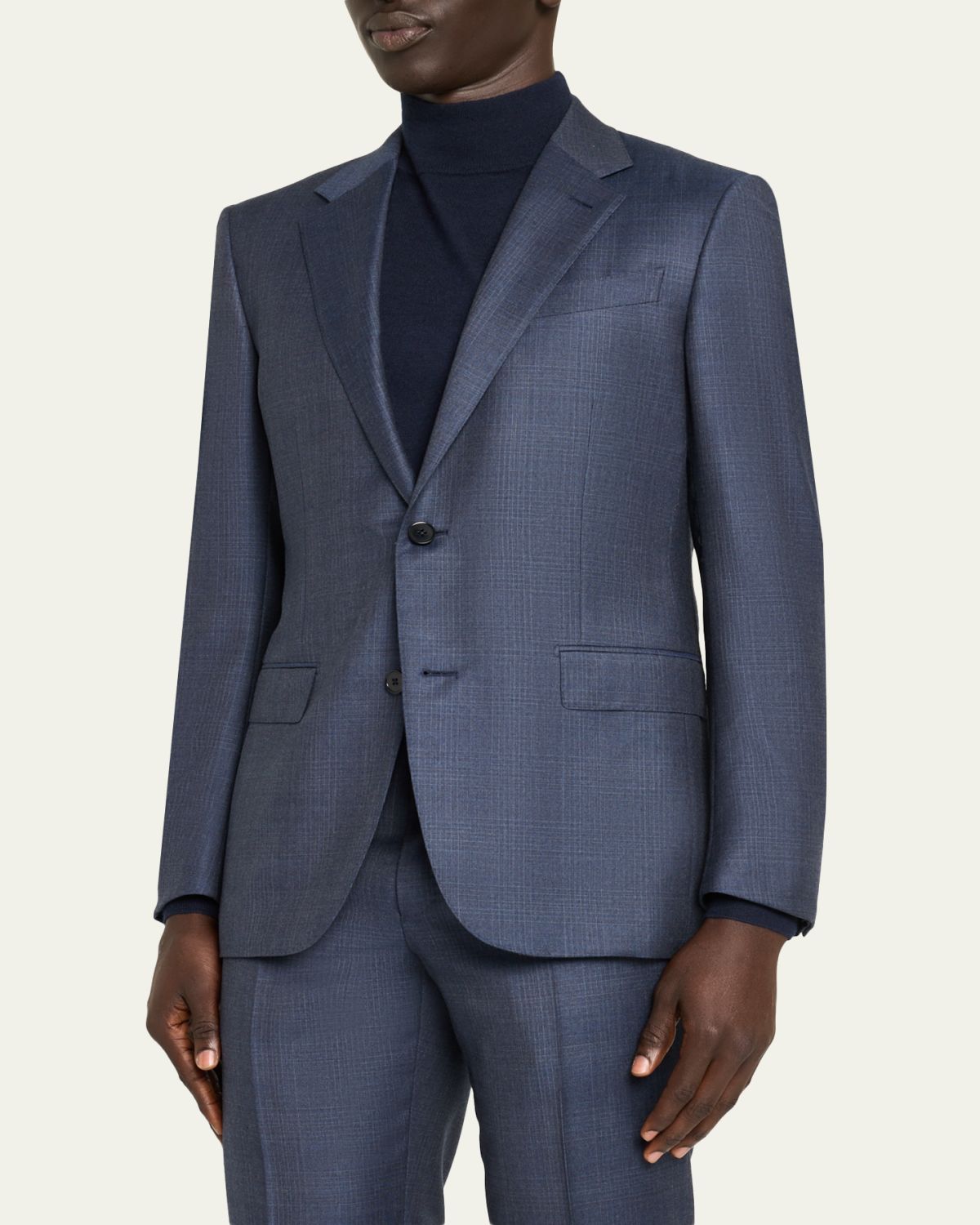 ZEGNA Men's Ticweave Wool Single-Breasted Sport Coat | Thumbnail 4