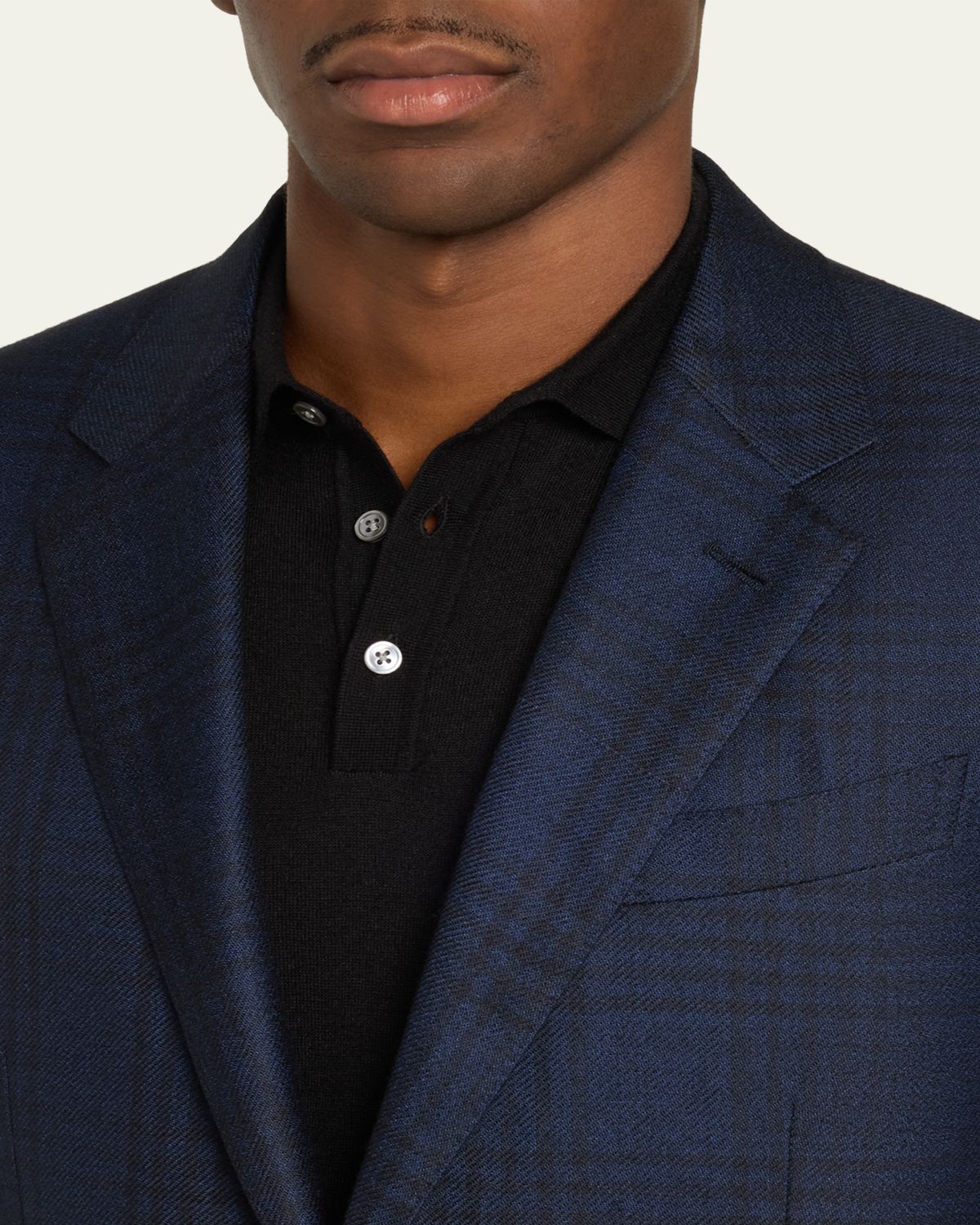 ZEGNA Men's Cashmere and Silk Check Single-Breasted Sport Coat | Thumbnail 5