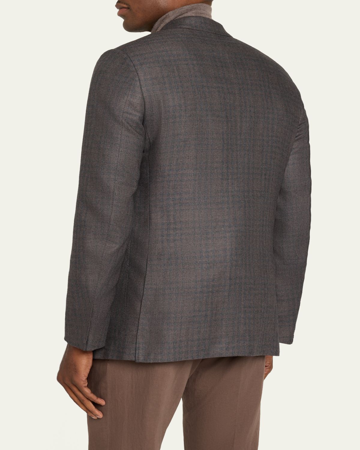ZEGNA Men's Cashmere and Silk Plaid Sport Coat | Thumbnail 8