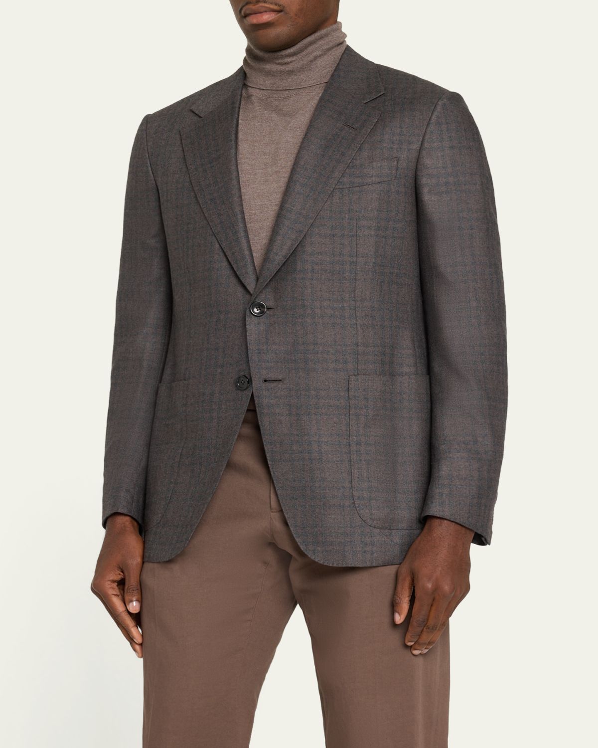 ZEGNA Men's Cashmere and Silk Plaid Sport Coat | Thumbnail 9