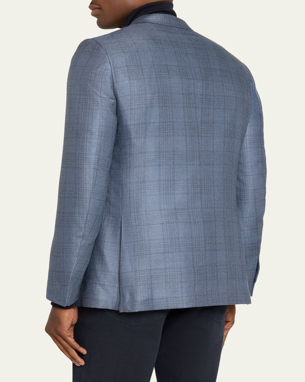 ZEGNA Men's Cashmere and Silk Plaid Sport Coat | Thumbnail 3