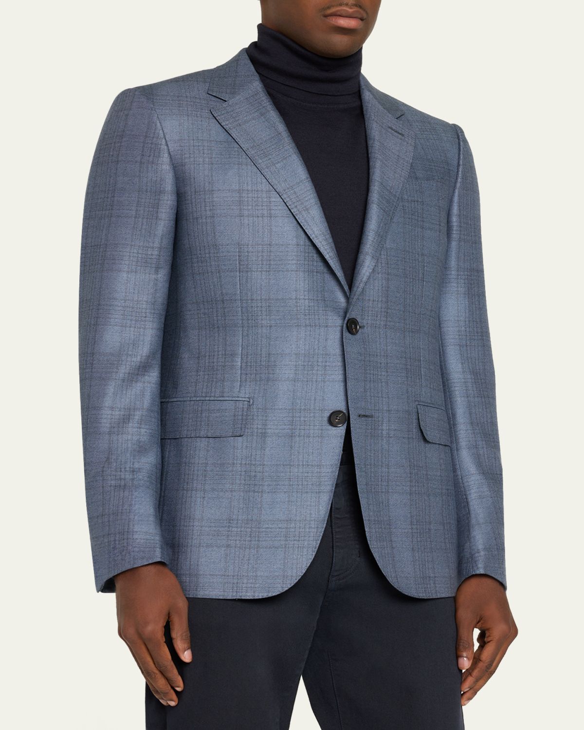 ZEGNA Men's Cashmere and Silk Plaid Sport Coat | Thumbnail 4
