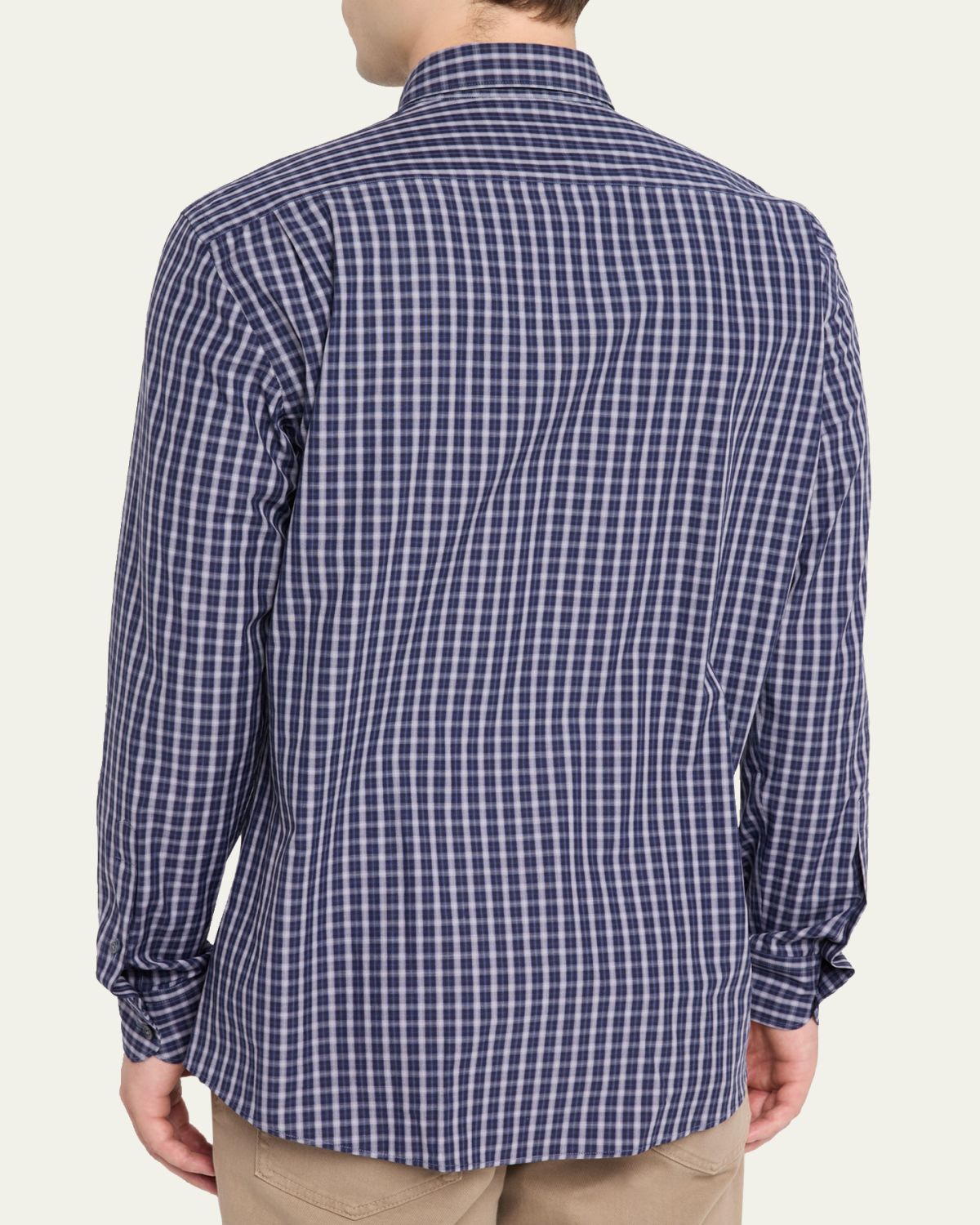 ZEGNA Men's Centoquaranta Cotton Plaid Button-Front Shirt | Thumbnail 3