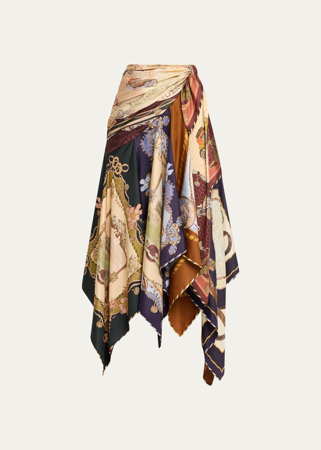 Valiant Draped Silk Scarf Skirt Valiant Draped Silk Scarf Skirt
