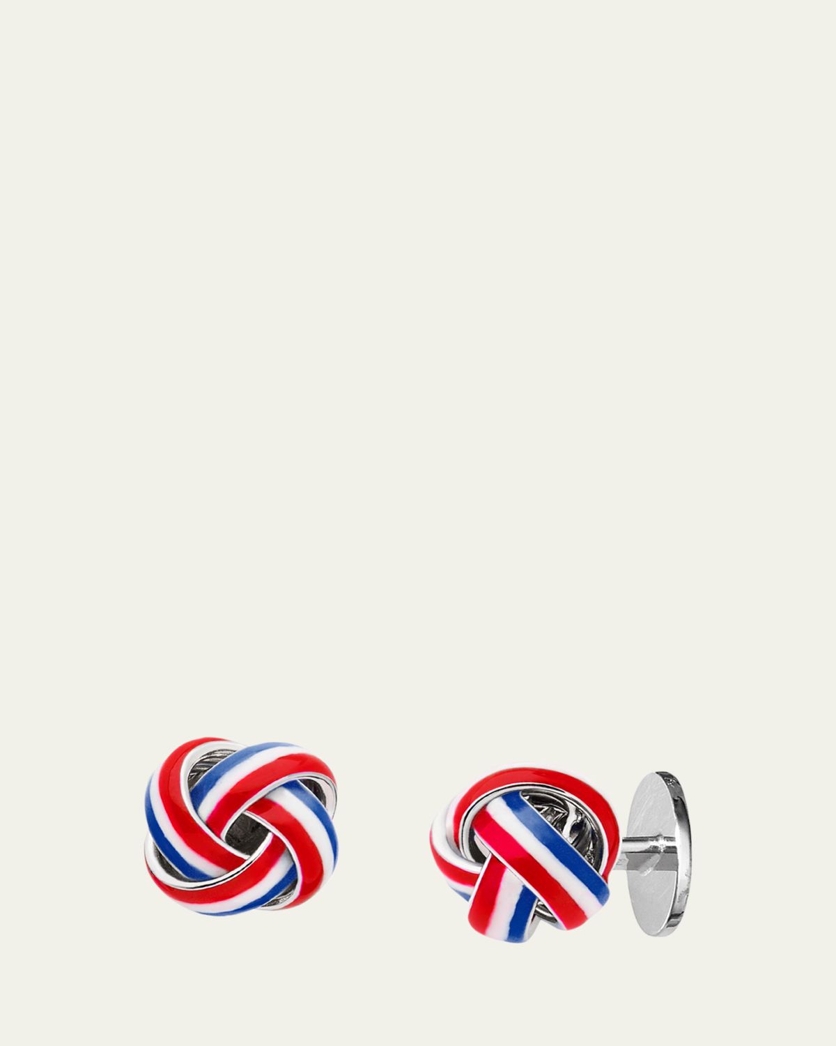 Jan Leslie Men's Sterling Silver Enamel Knot Cufflinks | Thumbnail 2 Jan Leslie Men's Sterling Silver Enamel Knot Cufflinks | Thumbnail 2