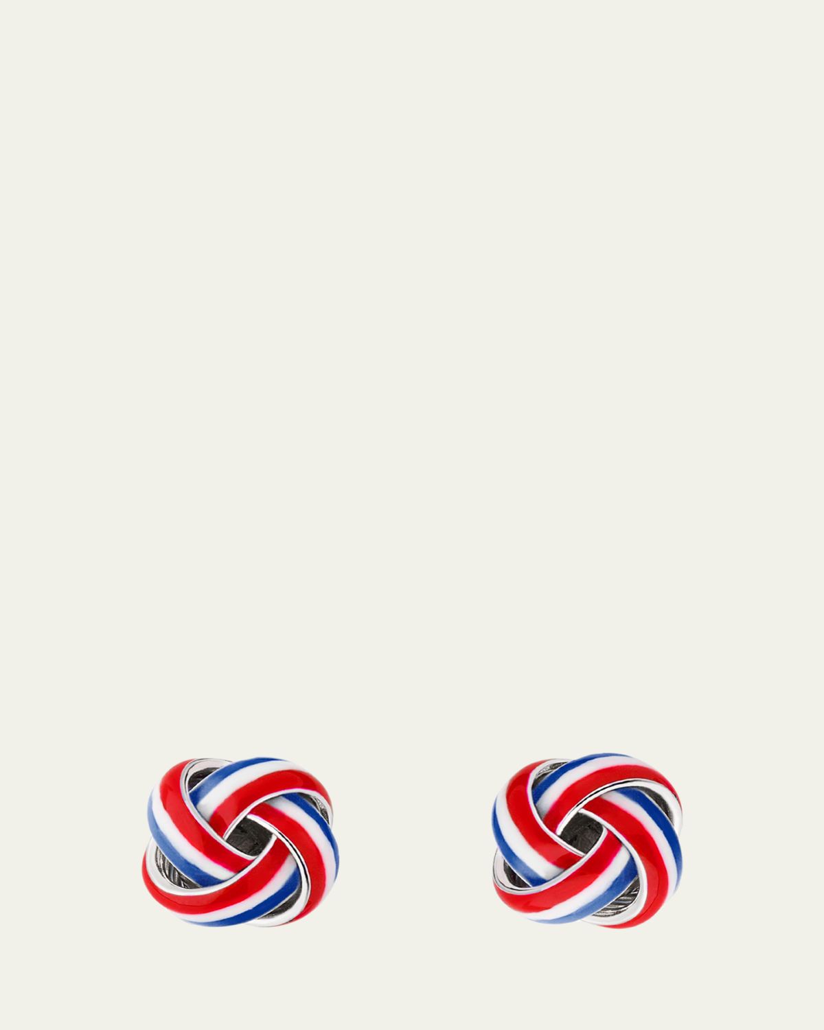 Jan Leslie Men's Sterling Silver Enamel Knot Cufflinks