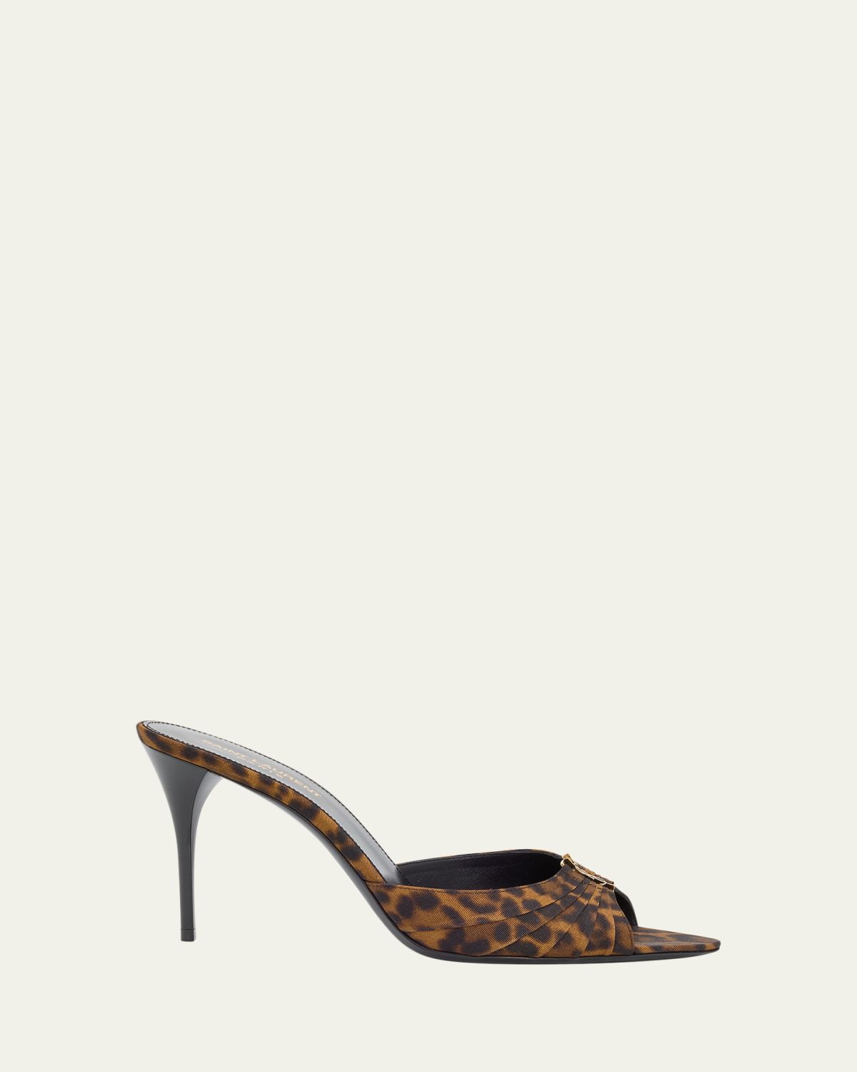 Saint Laurent 90mm Leopard Grosgrain Mule Pumps | Thumbnail 6 Saint Laurent 90mm Leopard Grosgrain Mule Pumps | Thumbnail 6