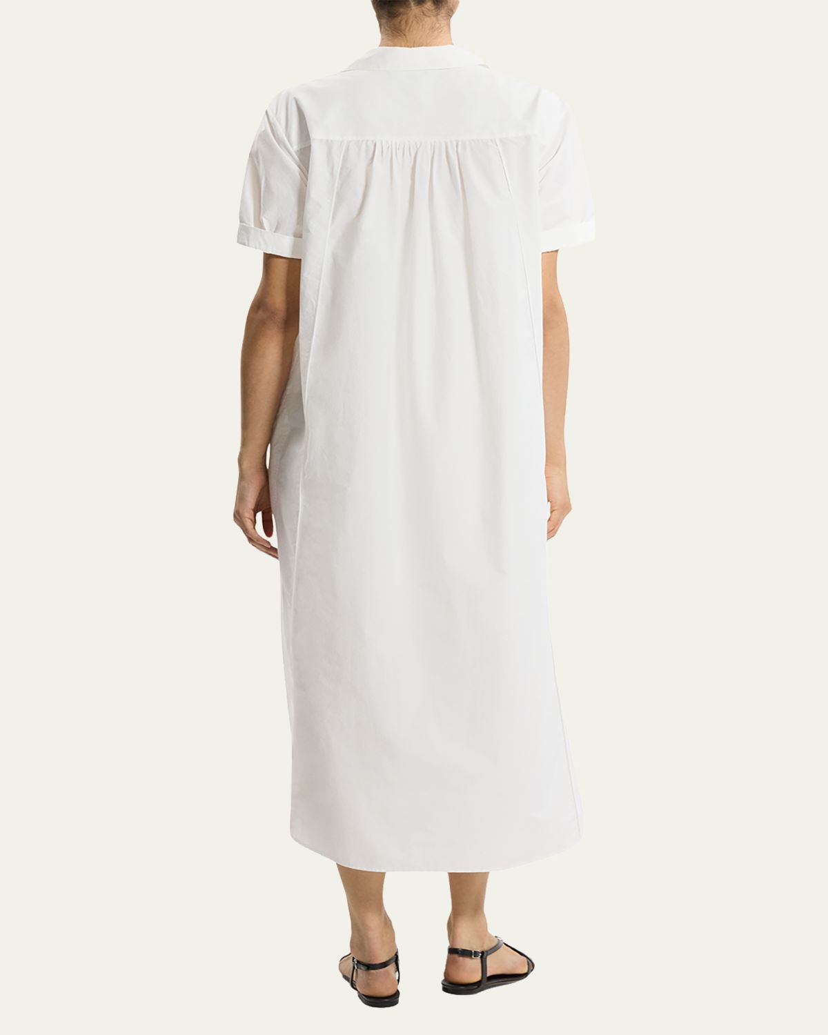 Theory Short-Sleeve Poplin Popover Maxi Dress | Thumbnail 3