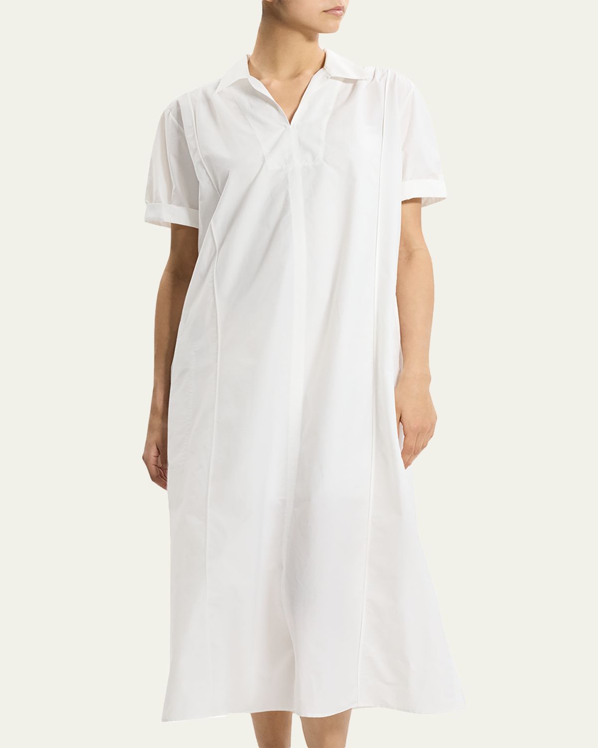 Theory Short-Sleeve Poplin Popover Maxi Dress | Thumbnail 4