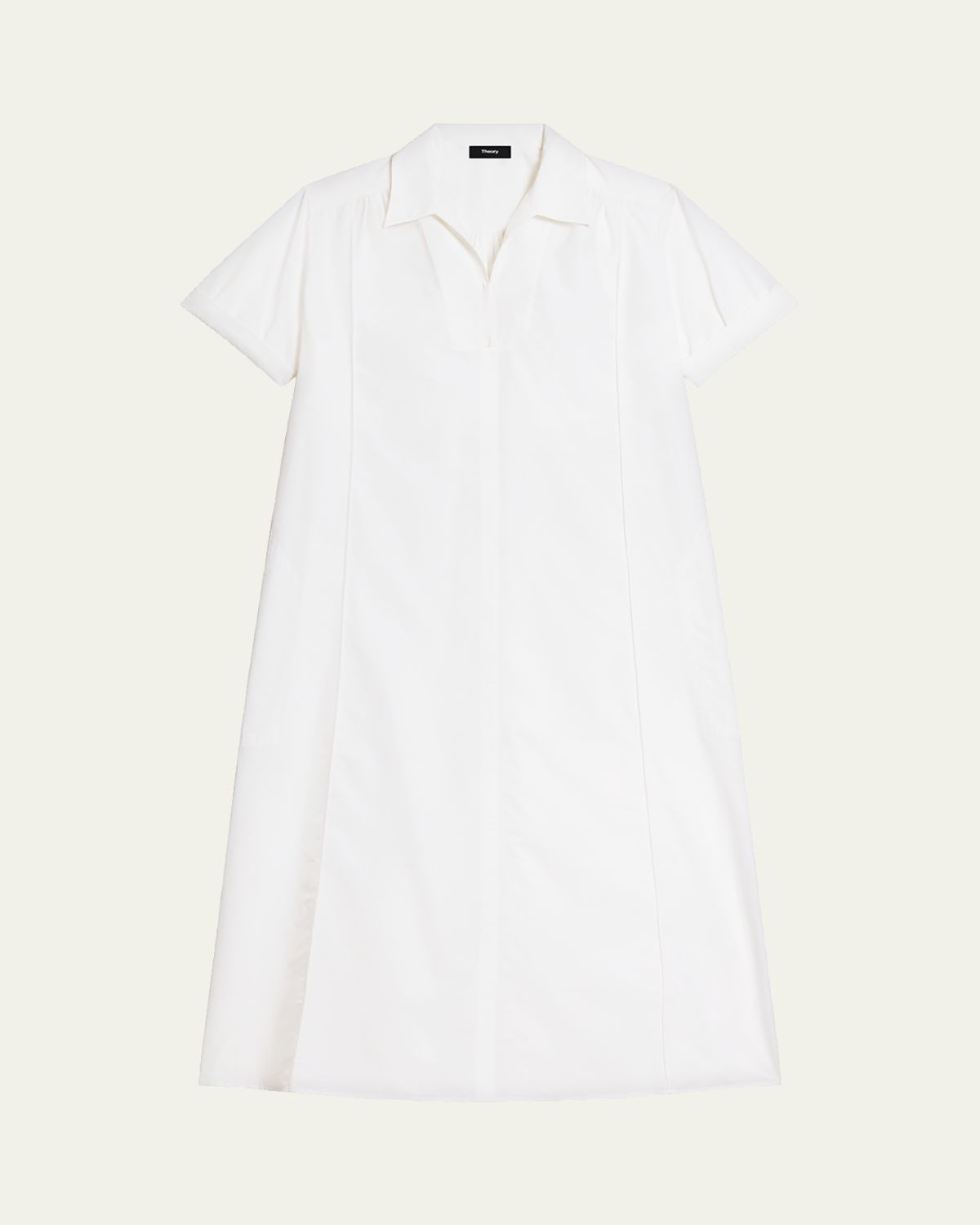 Theory Short-Sleeve Poplin Popover Maxi Dress