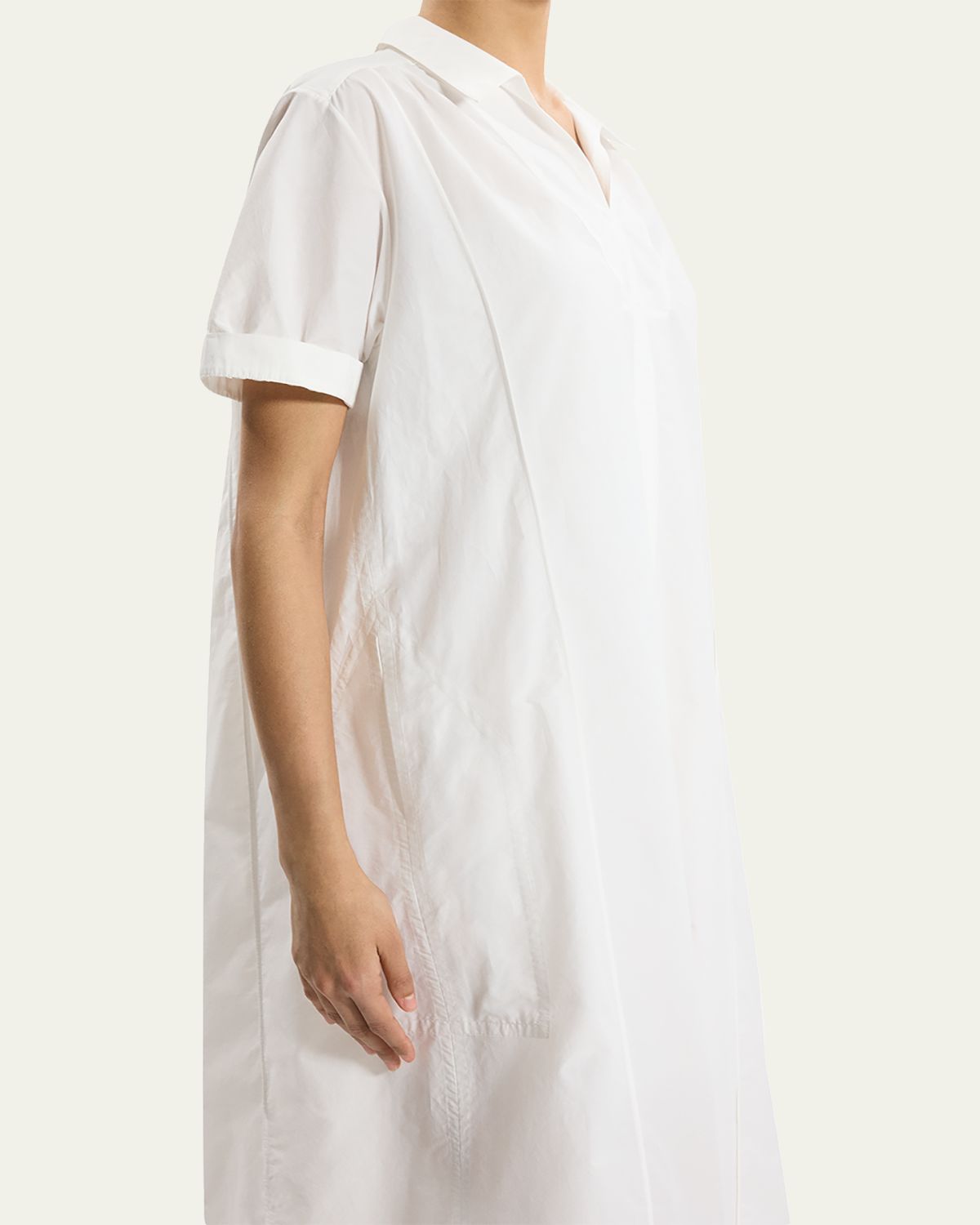 Theory Short-Sleeve Poplin Popover Maxi Dress | Thumbnail 5