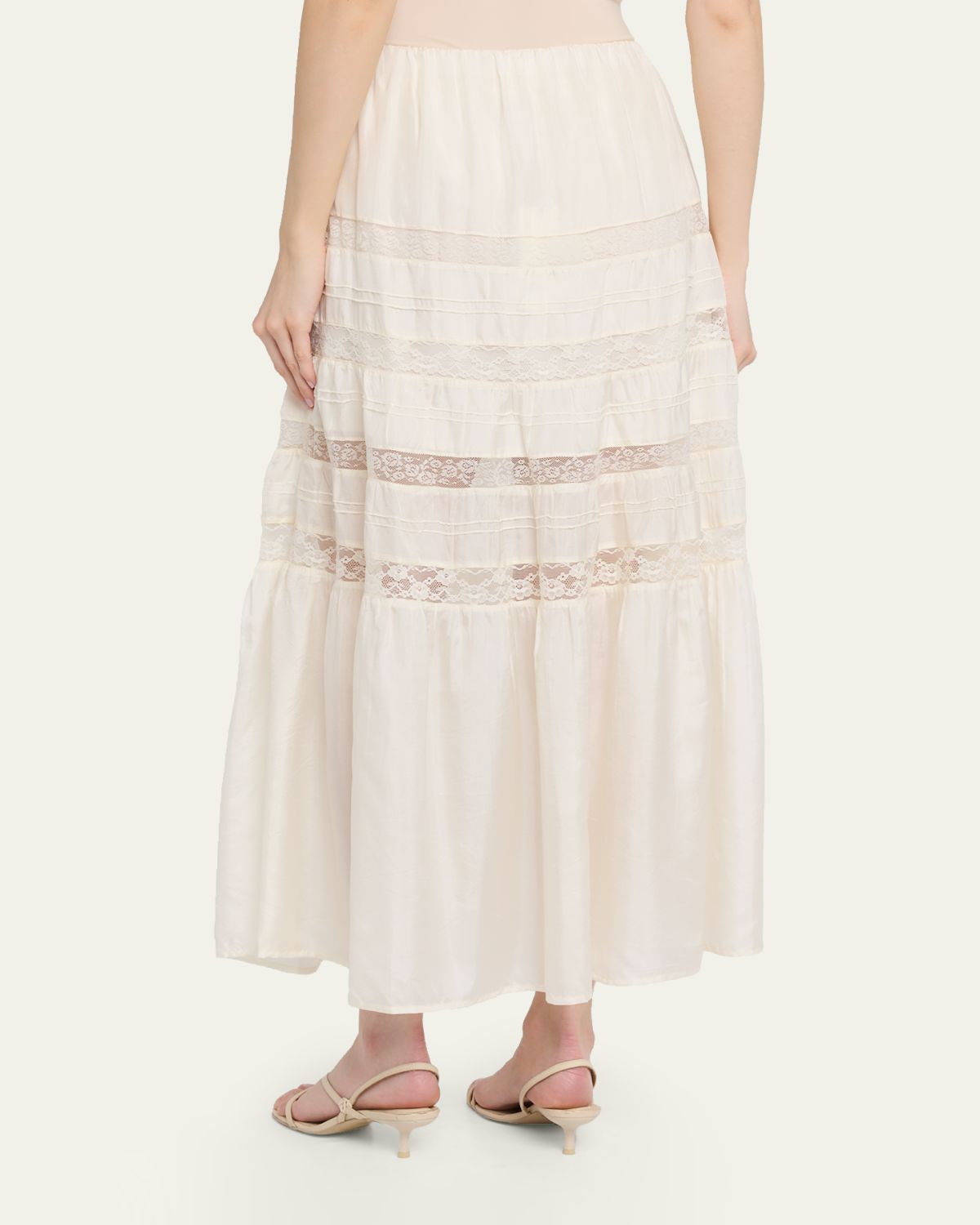 LoveShackFancy Nivine Silk Lace Maxi Skirt | Thumbnail 3