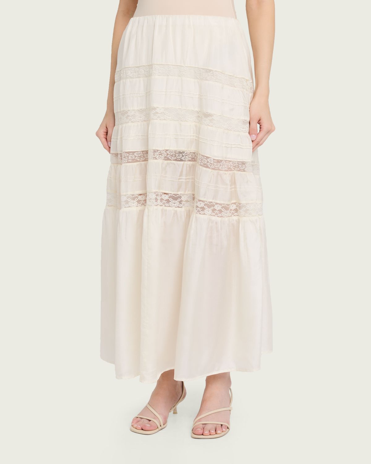 LoveShackFancy Nivine Silk Lace Maxi Skirt | Thumbnail 4