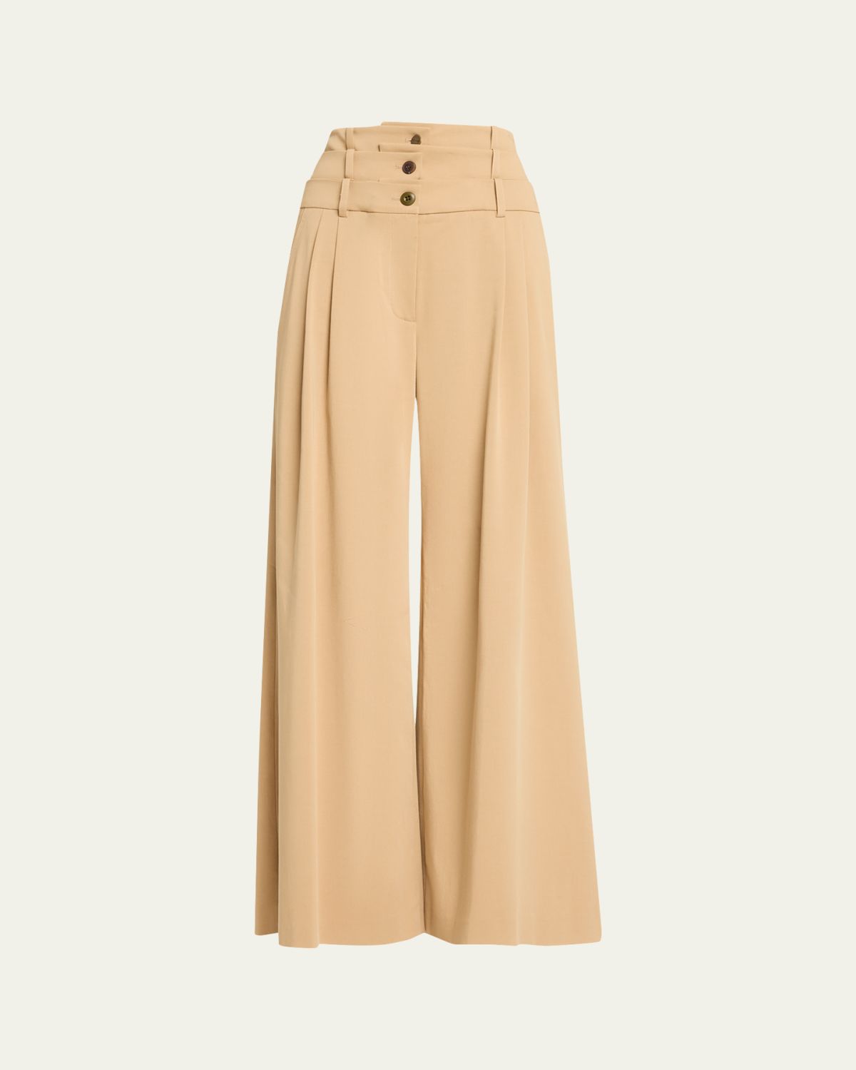 Monse Triple Waistband Pleated Wide-Leg Trousers - Women's Clothing