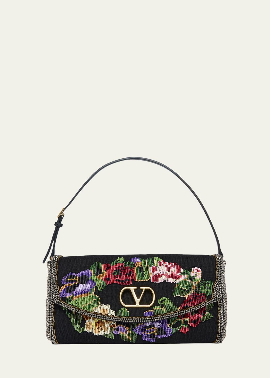 Floral Beaded Shoulder Bag Floral Beaded Shoulder Bag