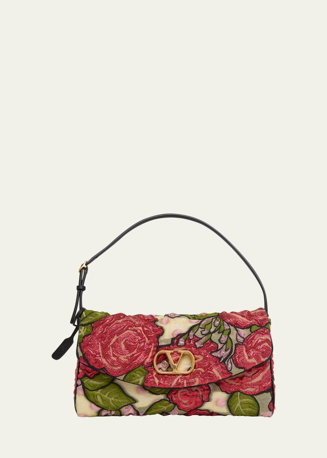 Small Floral Jacquard Shoulder Bag Small Floral Jacquard Shoulder Bag