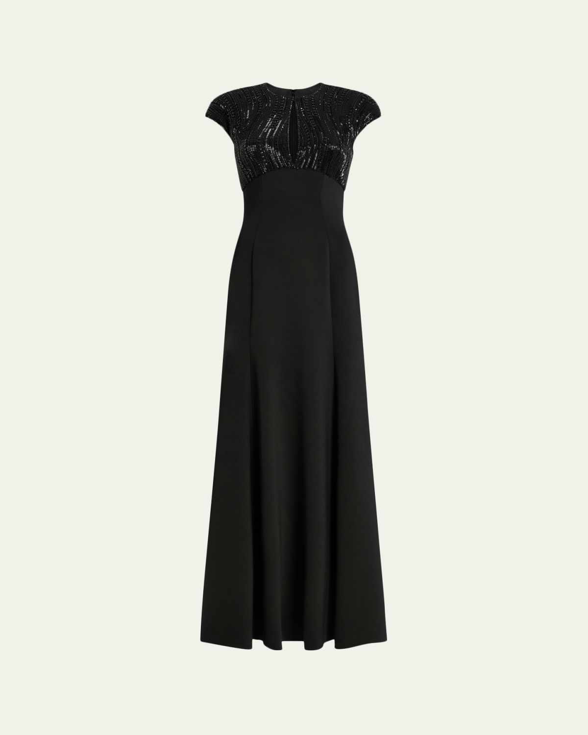 Jenny Packham Moonveil Tonal Sequin Cap-Sleeve Gown | Thumbnail 5