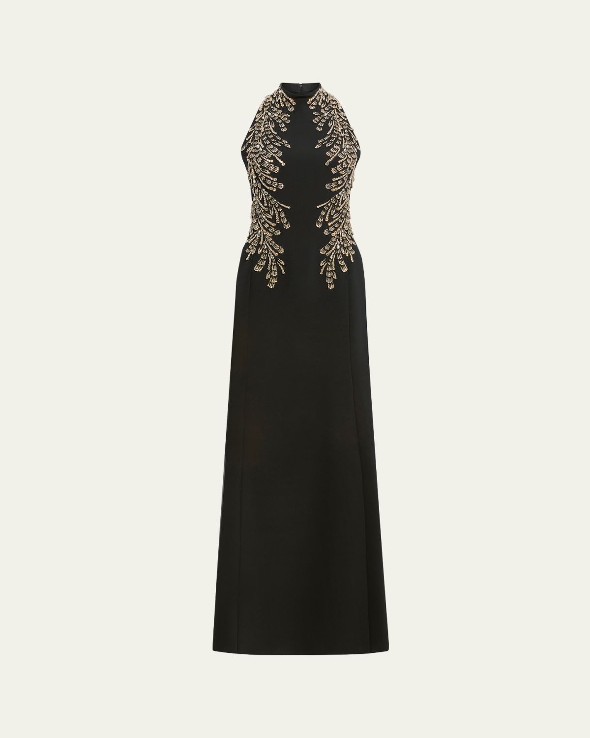Jenny Packham Elu Beaded Crepe Halter Gown | Thumbnail 5