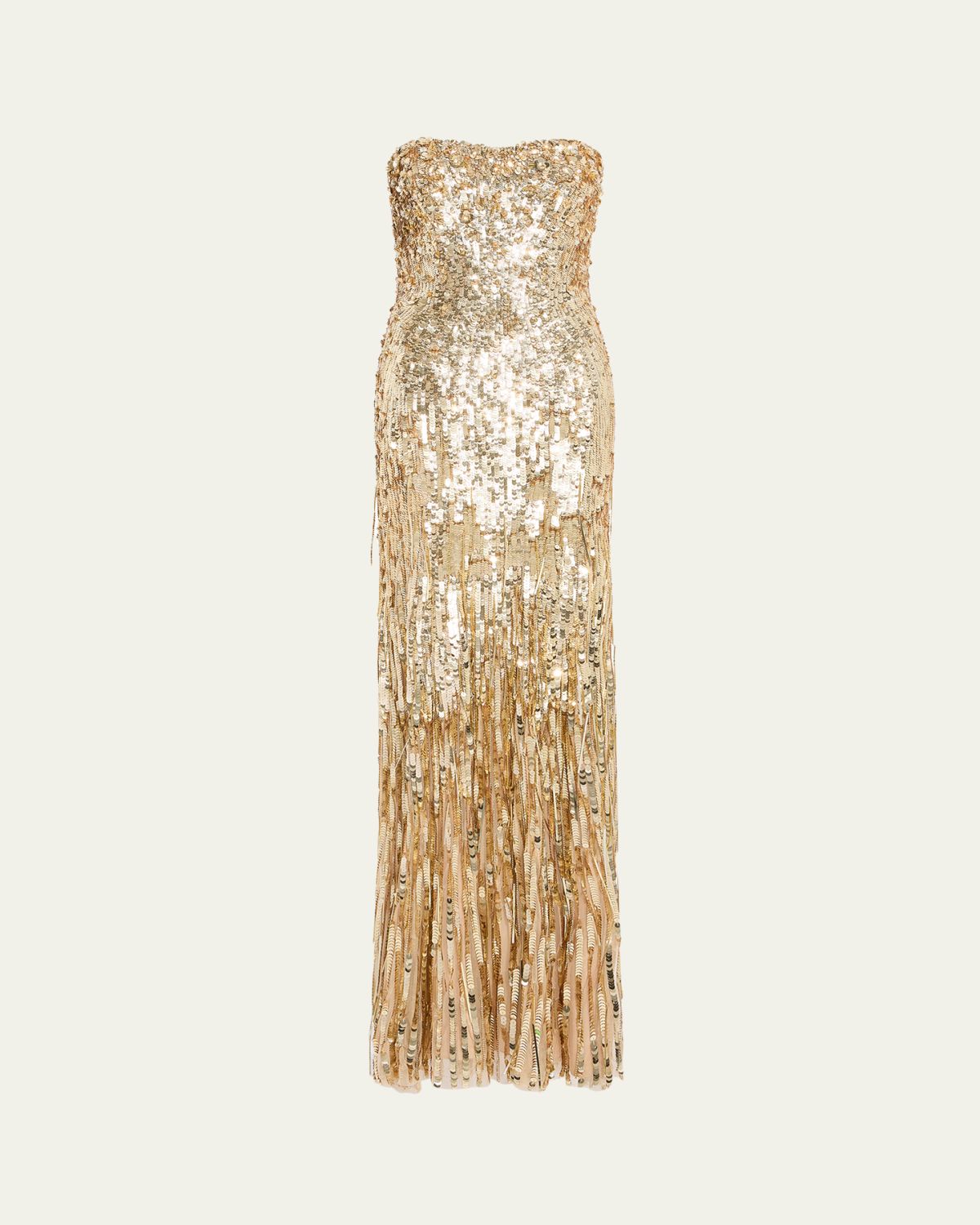 Jenny Packham Kimi Strapless Textured Sequin Gown | Thumbnail 5