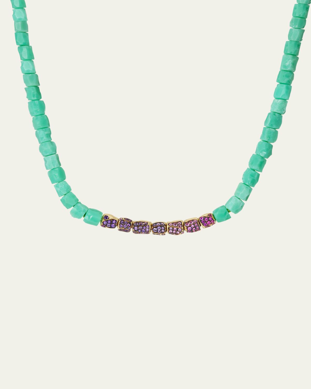 Emily P. Wheeler Nugget Necklace with Sapphires and Chrysoprase | Thumbnail 3