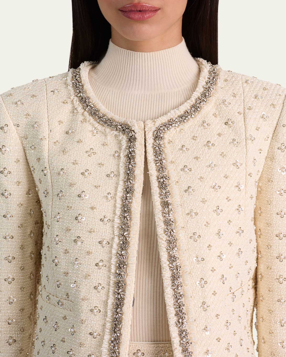 ALICE + OLIVIA Thomasina Embellished Tweed Jacket | Thumbnail 5 ALICE + OLIVIA Thomasina Embellished Tweed Jacket | Thumbnail 5
