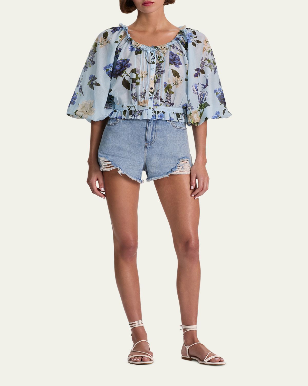 ALICE + OLIVIA McLaine Cropped Button-Front Blouse | Thumbnail 2 ALICE + OLIVIA McLaine Cropped Button-Front Blouse | Thumbnail 2