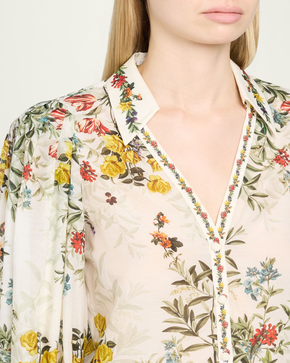 ALICE + OLIVIA Charis Floral Button-Front Blouse | Thumbnail 5 ALICE + OLIVIA Charis Floral Button-Front Blouse | Thumbnail 5