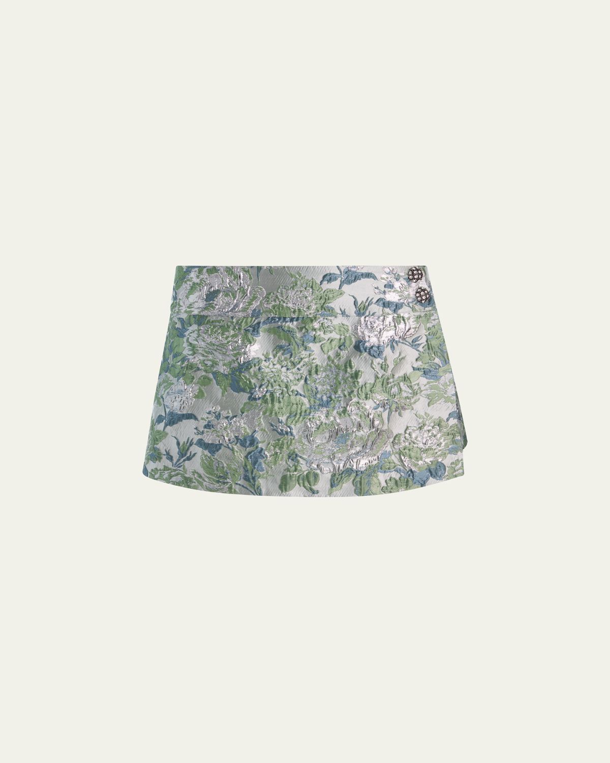 ALICE + OLIVIA Somers Metallic Jacquard Mini Skort - Women's Clothing