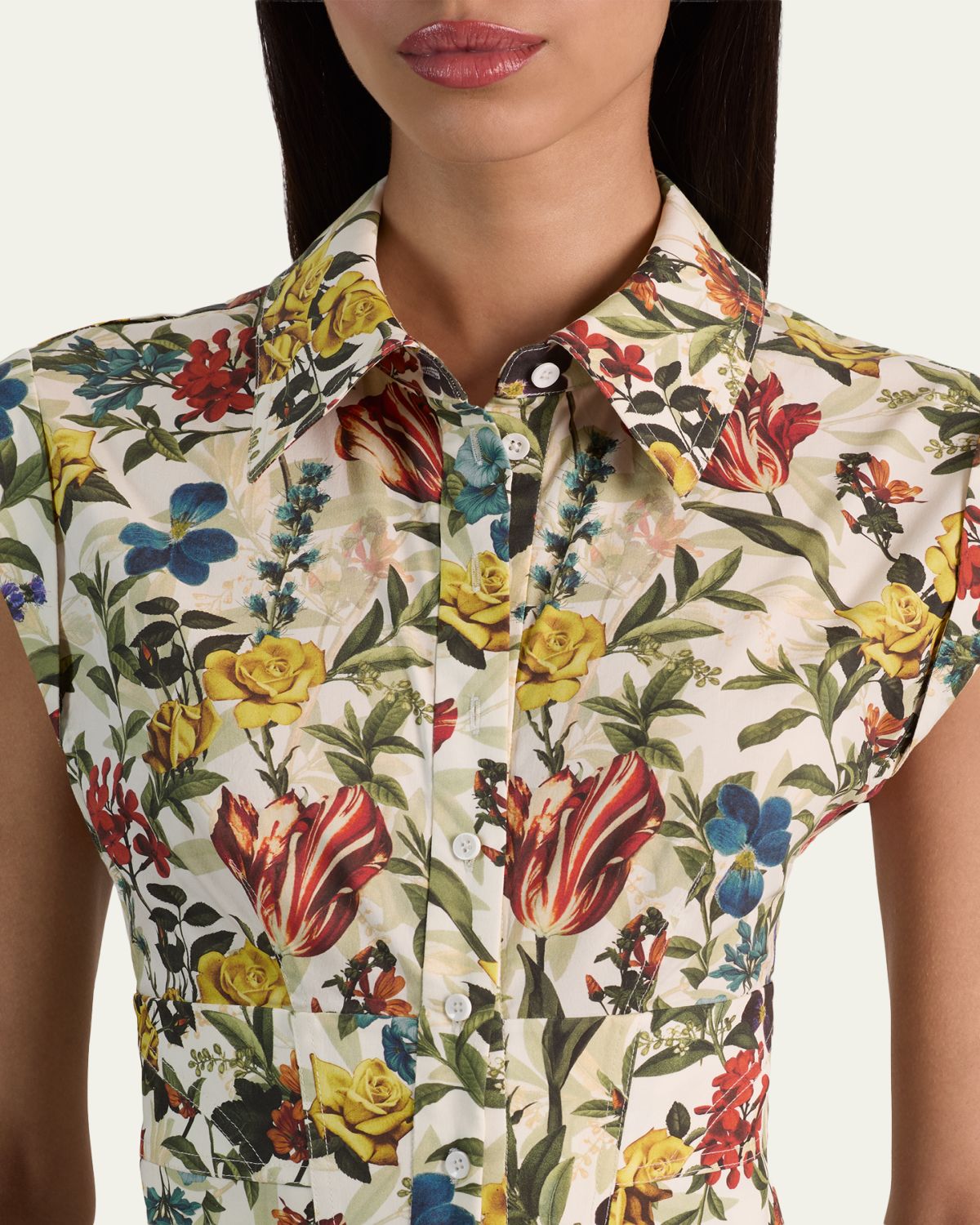 ALICE + OLIVIA Kim Paneled Floral Mini Shirtdress | Thumbnail 5 ALICE + OLIVIA Kim Paneled Floral Mini Shirtdress | Thumbnail 5