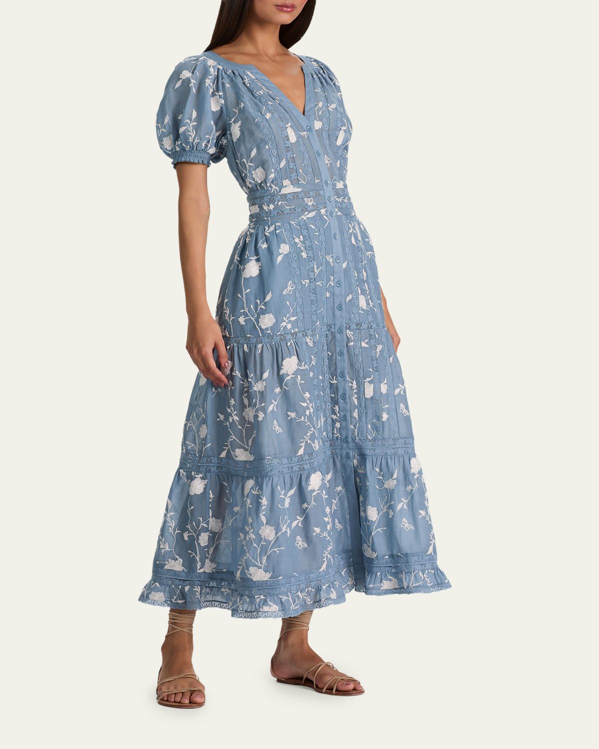 ALICE + OLIVIA Kathryn Lace-Trim Midi Shirtdress | Thumbnail 4 ALICE + OLIVIA Kathryn Lace-Trim Midi Shirtdress | Thumbnail 4