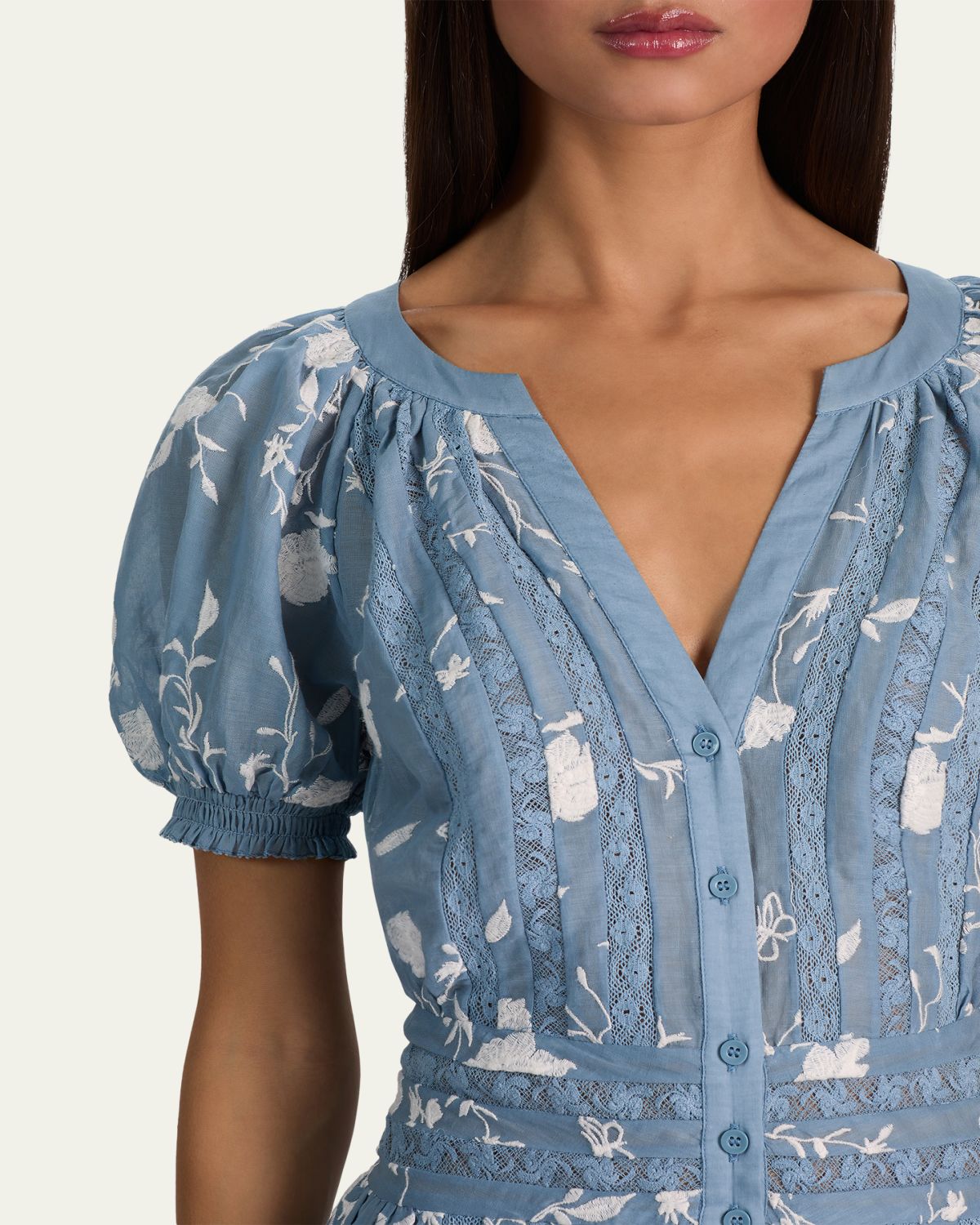 ALICE + OLIVIA Kathryn Lace-Trim Midi Shirtdress | Thumbnail 5 ALICE + OLIVIA Kathryn Lace-Trim Midi Shirtdress | Thumbnail 5