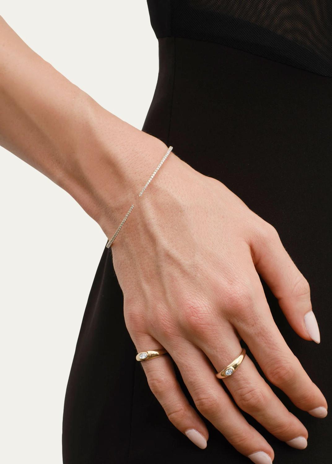 Lana 14K Graduated Diamond Open Hinge Bangle Bracelet | Thumbnail 2 Lana 14K Graduated Diamond Open Hinge Bangle Bracelet | Thumbnail 2