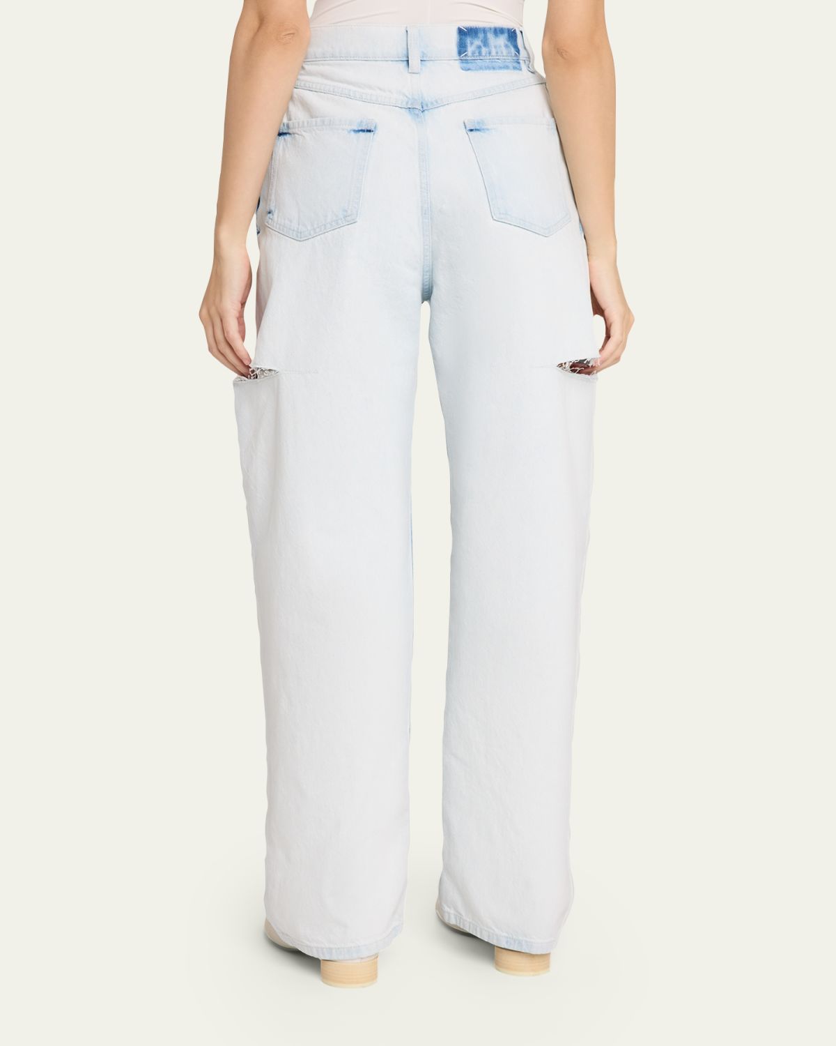 MM6 Maison Margiela Cutout Bleached Barrel-Leg Jeans | Thumbnail 3