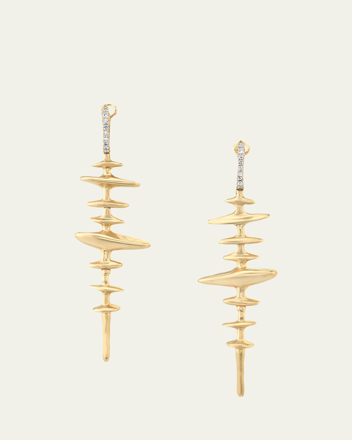 Vram 18K Yellow Gold Chrona Totem Earrings with Diamonds