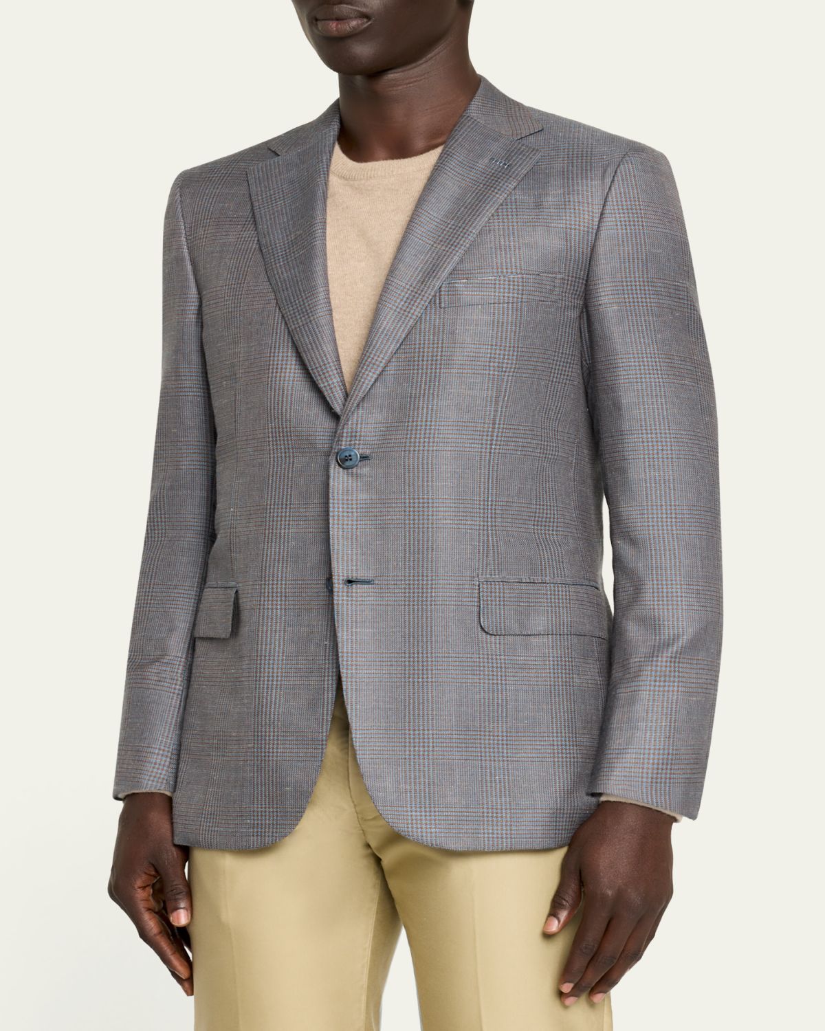 Brioni Men's Prince of Wales Single-Breasted Sport Coat | Thumbnail 4