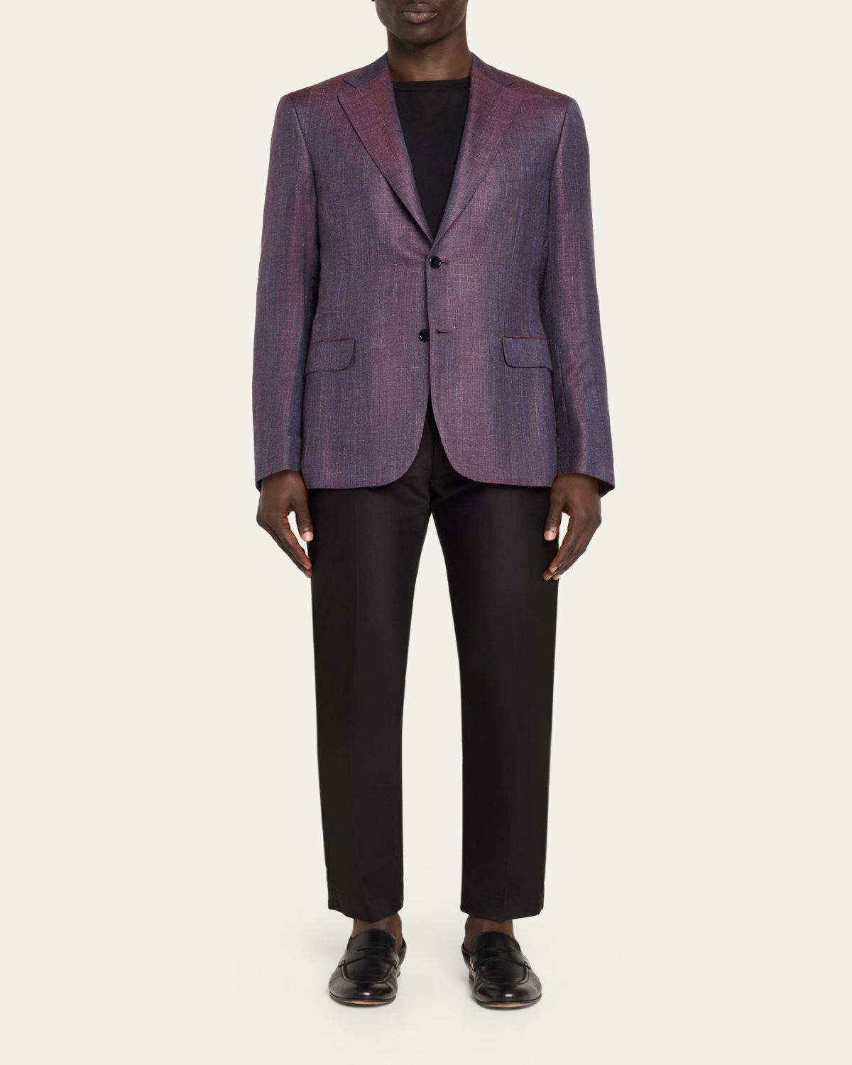 Brioni Men's Chevron Cashmere Single-Breasted Sport Coat | Thumbnail 2