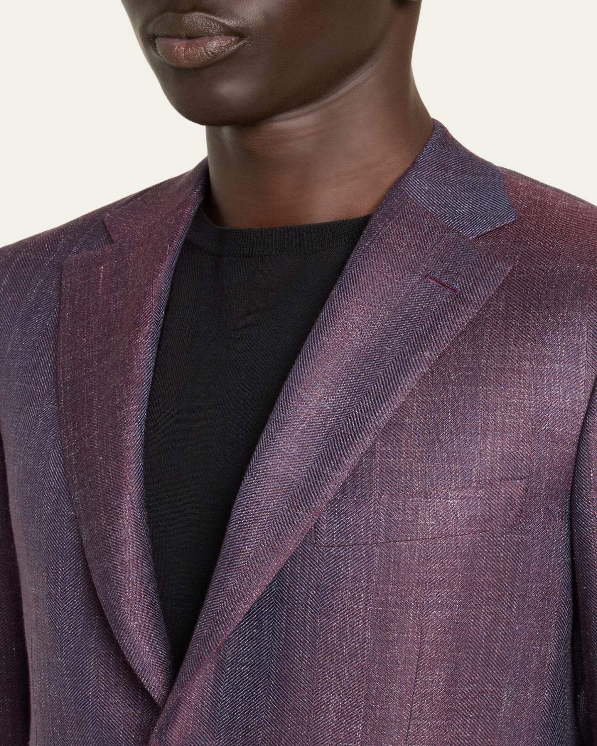 Brioni Men's Chevron Cashmere Single-Breasted Sport Coat | Thumbnail 5