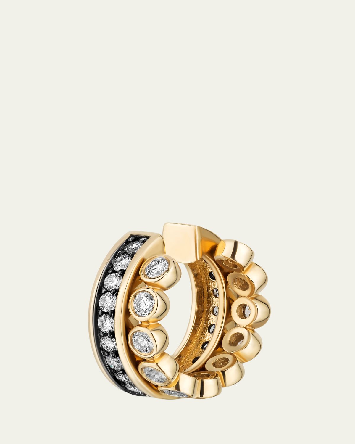 Mason and Books 14K Runway Ear Cuff with Diamonds and Black Rhodium, Single | Thumbnail 3